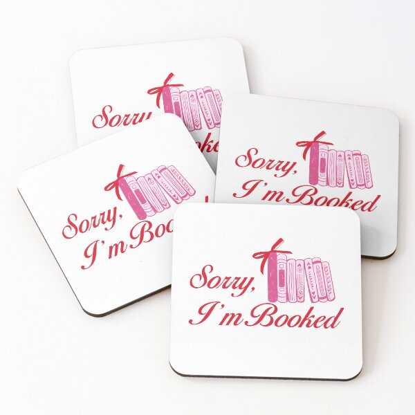Item preview, Sorry I’m Booked. Pink and Red Books. Book Lover. designed and sold by CoCoArt-Ua.
