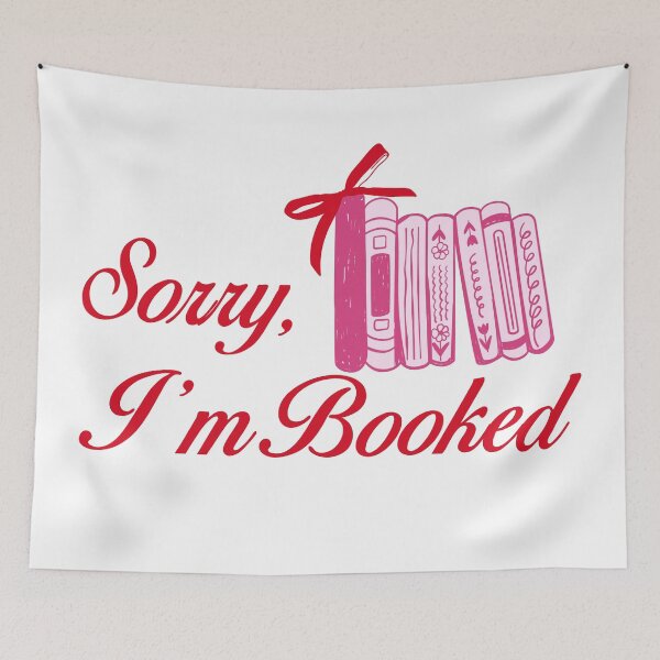 Item preview, Sorry I’m Booked. Pink and Red Books. Book Lover. designed and sold by CoCoArt-Ua.