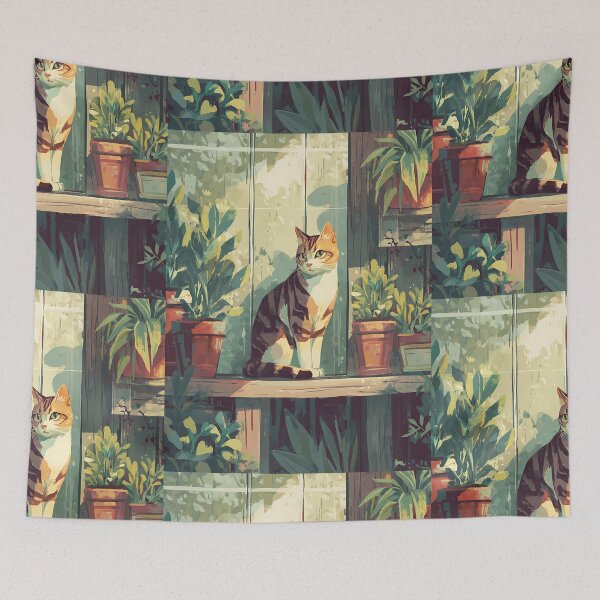 Item preview, Feline Cats and Botany Nature designed and sold by bapupa.