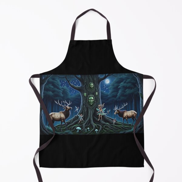Item preview, Magical white deer at he summoning of the fey Beautiful nature druidic green man forest atmospheric fresco after William Morris art designed and sold by Vintage Designs +.