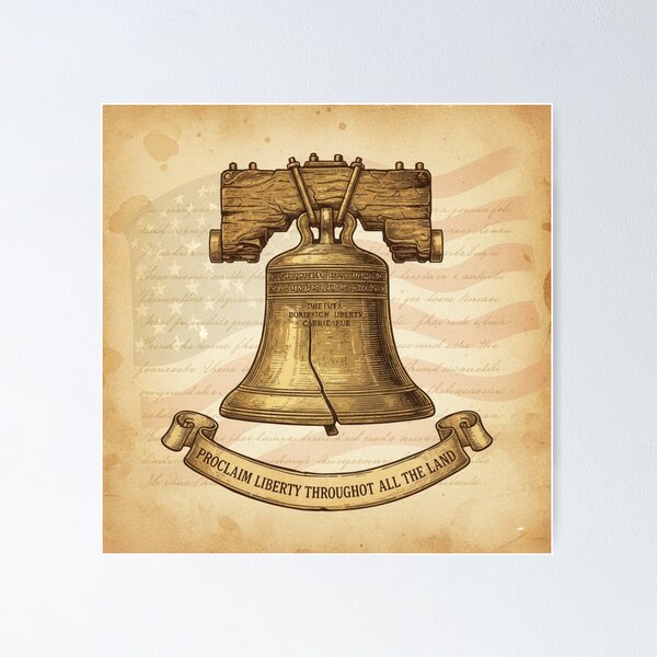 Artikelvorschau, Freiheitsglocke, amerikanische Geschichte, patriotisches Symbol, historische Zeichnung entworfen und verkauft von Klamat1984.