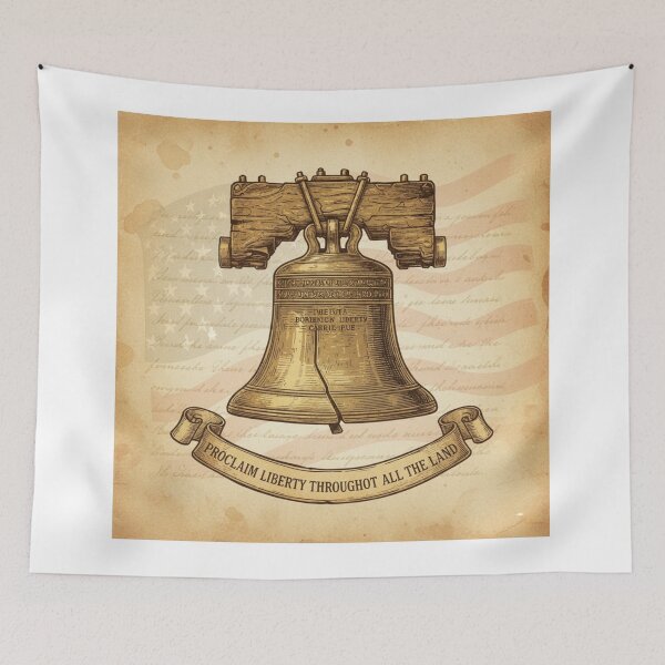 Item preview, Liberty Bell, American history, patriotic symbol, vintage drawing designed and sold by Klamat1984.