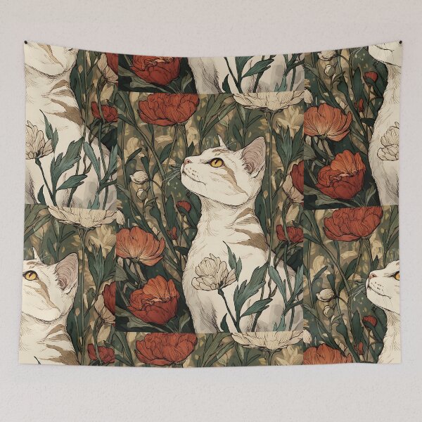 Item preview, Feline Cats and Flowers Garden designed and sold by bapupa.