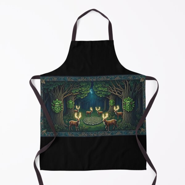 Item preview, Magical  deer  Beautiful nature druidic green man forest atmospheric fresco after William Morris art designed and sold by Vintage Designs +.