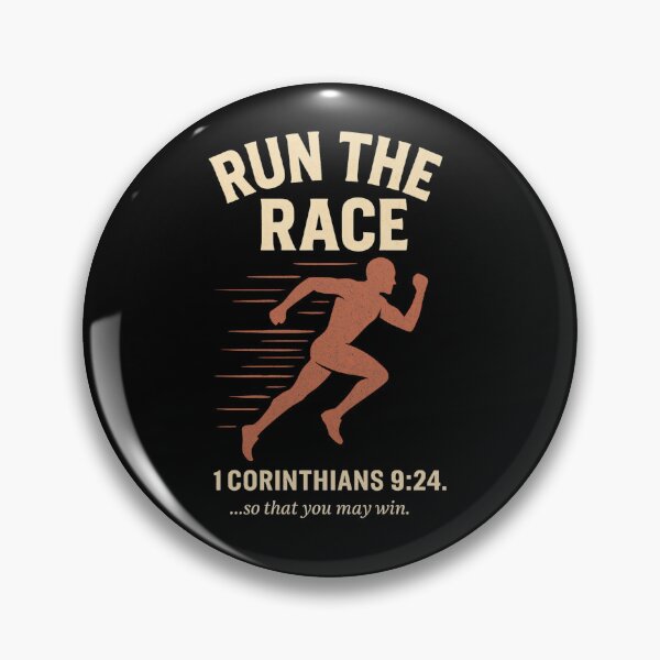 Item preview, Run The Race – 1 Corinthians 9:24 Christian Runner Vintage Bible Verse Design designed and sold by astersgraphics.