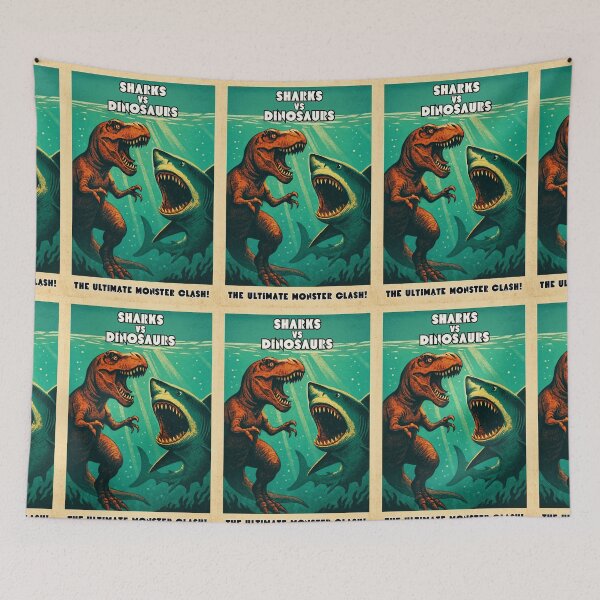 Item preview, Sharks vs Dinosaurs - Creature Feature designed and sold by FilMate.