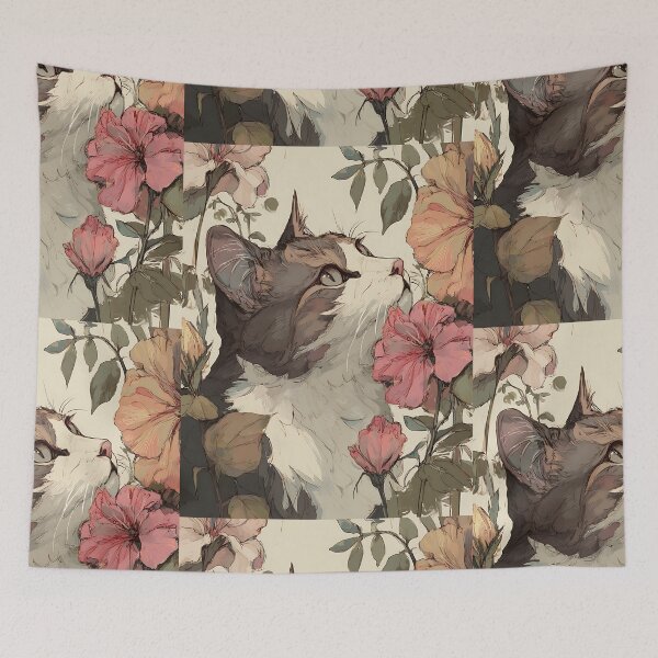 Item preview, Botanical Cats and Flowers Bloom designed and sold by bapupa.