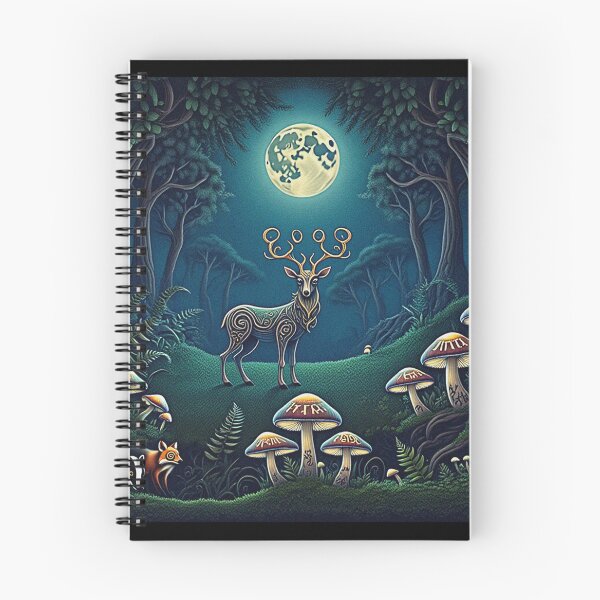 Item preview,  Magical deer Beautiful nature druidic green man forest atmospheric fresco after William Morris art designed and sold by Vintage Designs +.