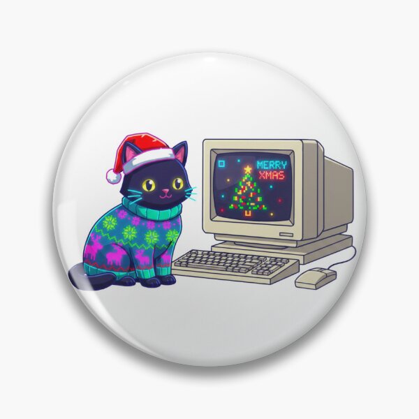 Item preview, Kawaii Pixel Art Black Cat Ugly Christmas Sweater Gift for Coder designed and sold by Green Seeker.