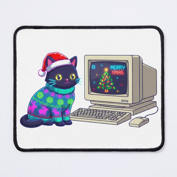 Item preview, Kawaii Pixel Art Black Cat Ugly Christmas Sweater Gift for Coder designed and sold by Green Seeker.
