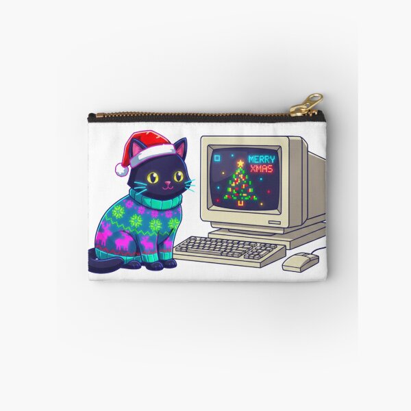 Item preview, Kawaii Pixel Art Black Cat Ugly Christmas Sweater Gift for Coder designed and sold by Green Seeker.