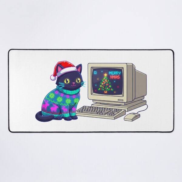 Item preview, Kawaii Pixel Art Black Cat Ugly Christmas Sweater Gift for Coder designed and sold by Green Seeker.