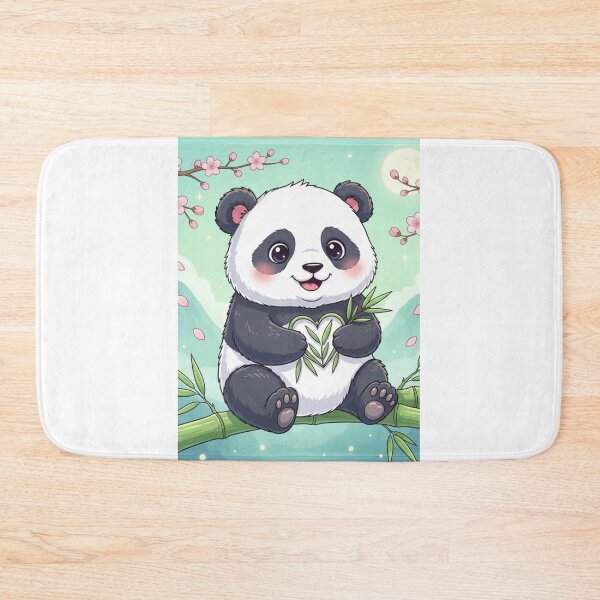 Item preview, Adorable Fluffy Panda Eating Bamboo | Cute Kawaii Animal Art designed and sold by Raju2018.