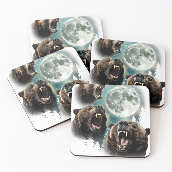 Item preview, Three Grizzly Bears Howl At Moon Starry Mountain Forest Bear Lover men designed and sold by IvanZimmerman.