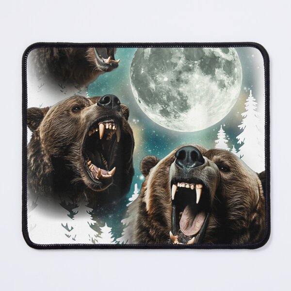 Item preview, Three Grizzly Bears Howl At Moon Starry Mountain Forest Bear Lover men designed and sold by IvanZimmerman.