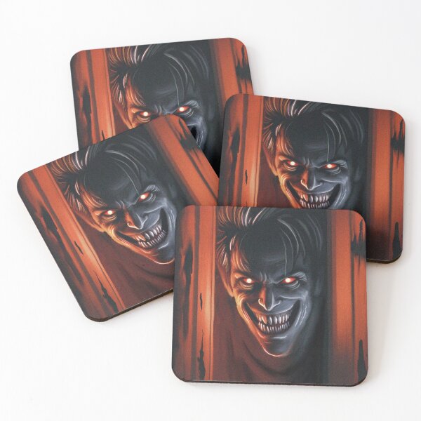 Artikelvorschau, Der gruselige Typ, der durch einen Türspalt schaut – Halloween-Horror-Kunst entworfen und verkauft von Vintage Designs +.