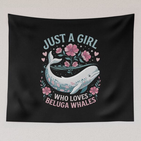 Item preview, Just A Girl Who Loves Beluga Whales Floral Women Girls Whale  designed and sold by RuthGAArt.