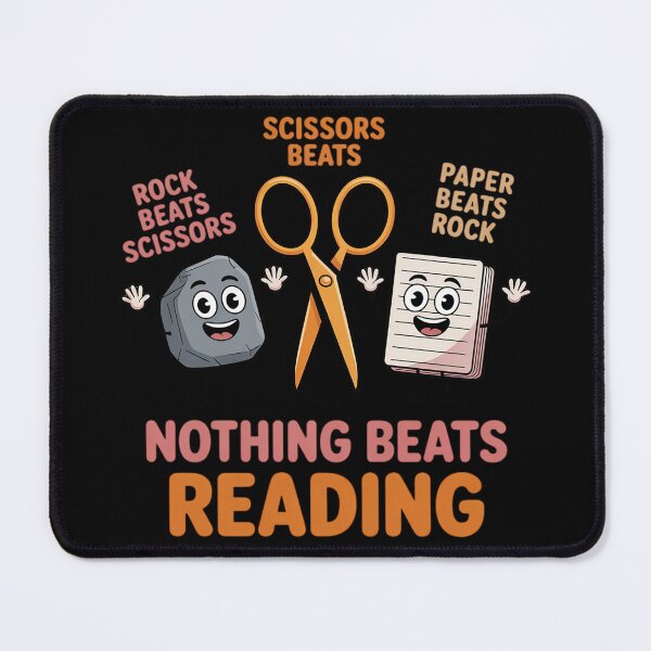 Item preview, Nothing Beats Reading Rock Paper Scissors Book Lover Teacher designed and sold by DetroitMug.