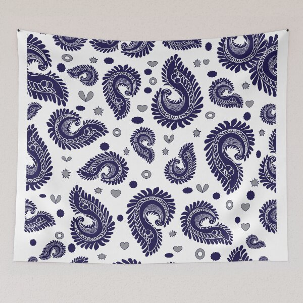 Item preview, A seamless blue Paisley pattern featuring flowing, elegant motifs with classic curved shapes. The design combines traditional Paisley aesthetics with a modern touch designed and sold by Line-Aura.