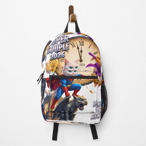 Item preview, Super Couple 2026 | Heroic Cat Duo Ringing in the New Year designed and sold by E-SarnEdge.