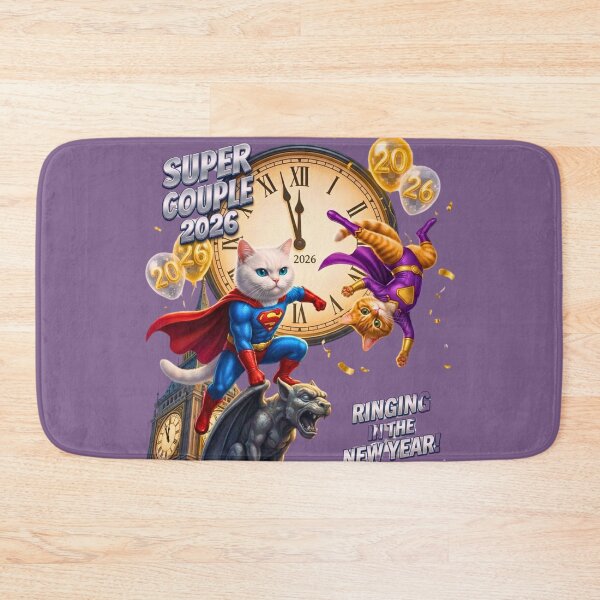Item preview, Super Couple 2026 | Heroic Cat Duo Ringing in the New Year designed and sold by E-SarnEdge.