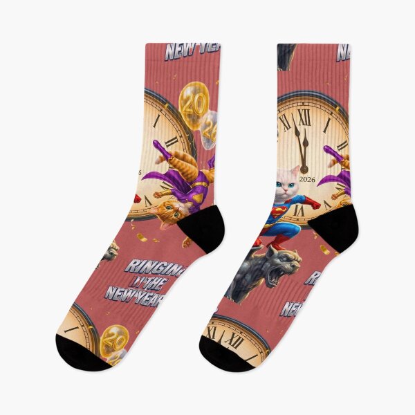 Item preview, Super Couple 2026 | Heroic Cat Duo Ringing in the New Year designed and sold by E-SarnEdge.