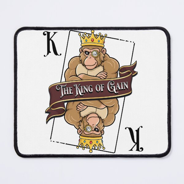 Item preview, The King of Gain Funny Gym Monkey Playing Card Fitness Design designed and sold by BeakBros.