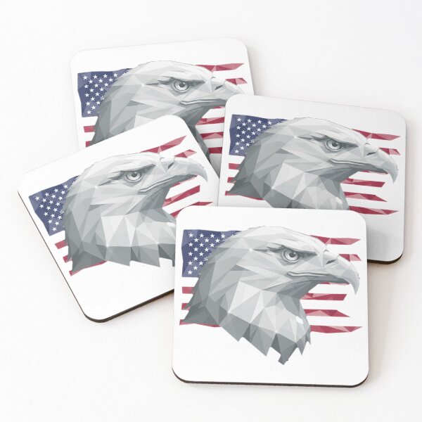 Item preview, Geometric eagle, bald eagle, low poly art, polygonal design, American flag designed and sold by Klamat1984.