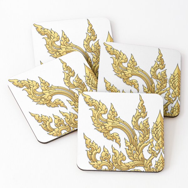 Item preview, Ornate Golden Thai Pattern Vector Art on White Background designed and sold by MyEz Style.
