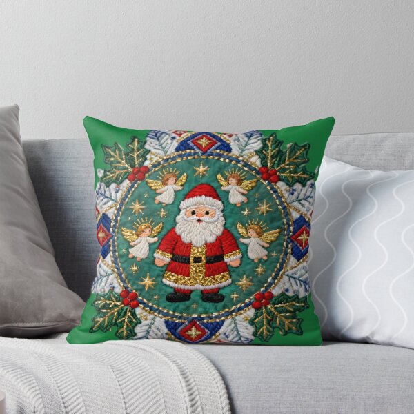 Item preview, Romanian Christmas Embroidery Mandala – Festive Bells, Candles & Traditional Folk Stitch Pattern designed and sold by Maximilianos.