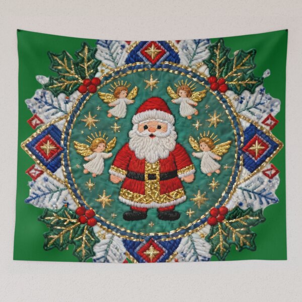 Item preview, Romanian Christmas Embroidery Mandala – Festive Bells, Candles & Traditional Folk Stitch Pattern designed and sold by Maximilianos.