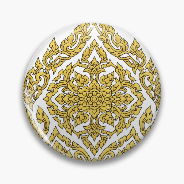 Item preview, Intricate Gold Thai Kranok Floral Pattern, Cultural Illustration designed and sold by MyEz Style.