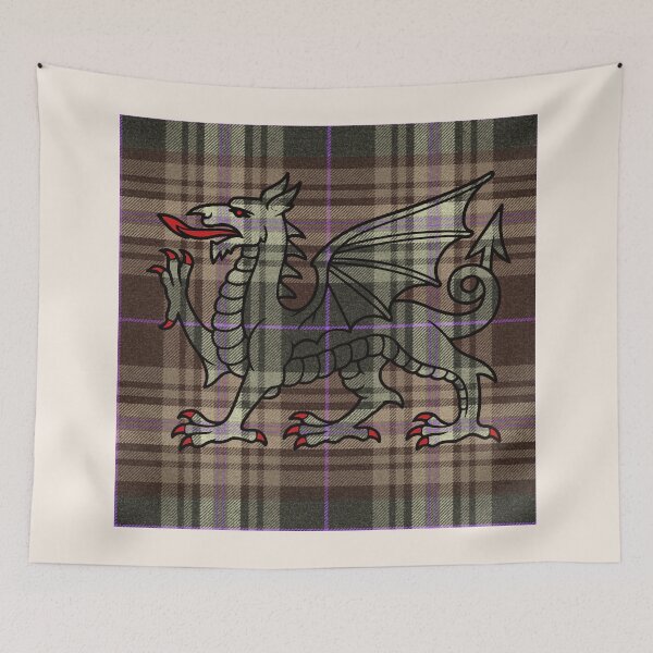Item preview, Afallon Welsh Tartan – The Island of Apples & y Ddraig Goch - the red dragon v2 designed and sold by WheelieGdArt.