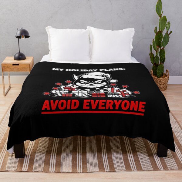 Item preview, My Holiday Plans: Avoid Everyone T-Shirt | Funny Introvert Cat Gift designed and sold by SylwiaPrint.