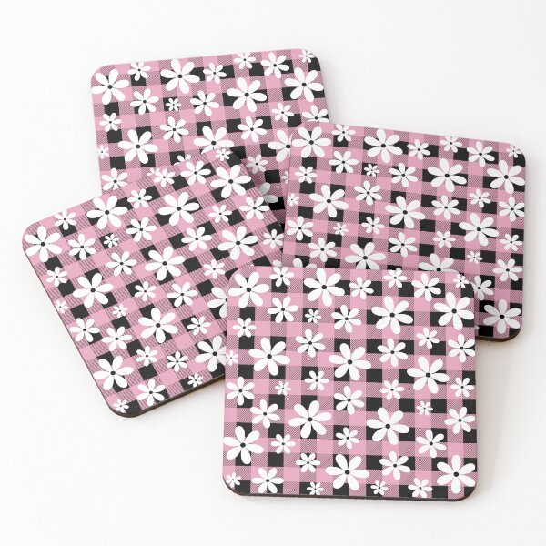 Item preview, Soft Pink Buffalo Plaid Flower Seamless Pattern designed and sold by FlameBornDesigns.