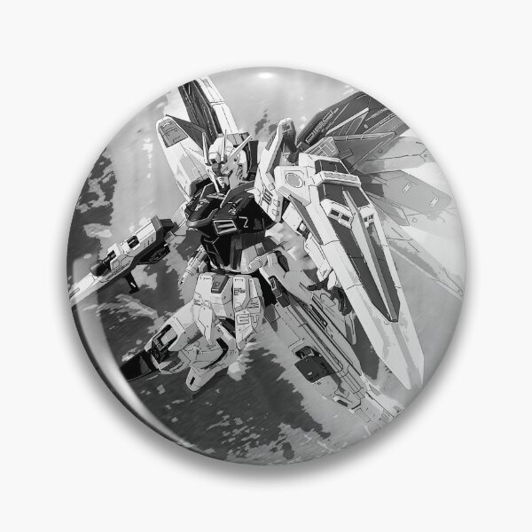 Item preview, black white freedom gundam seed illustration designed and sold by sabartgunpla.
