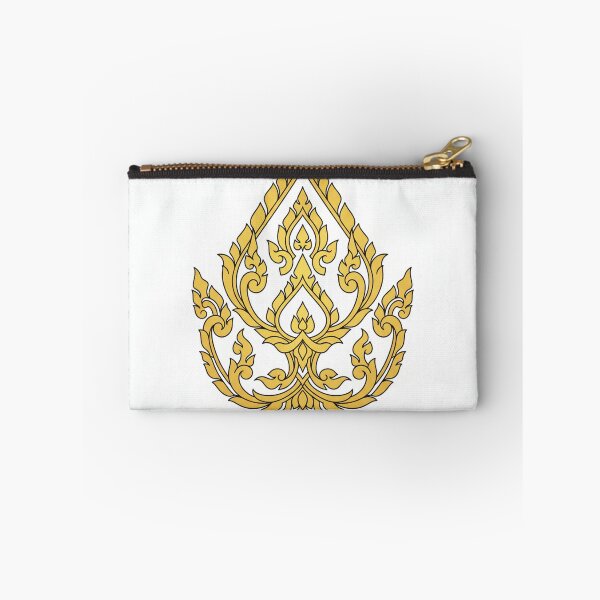 Item preview, Intricate Golden Thai Traditional Ornamental Motif on White Background designed and sold by MyEz Style.