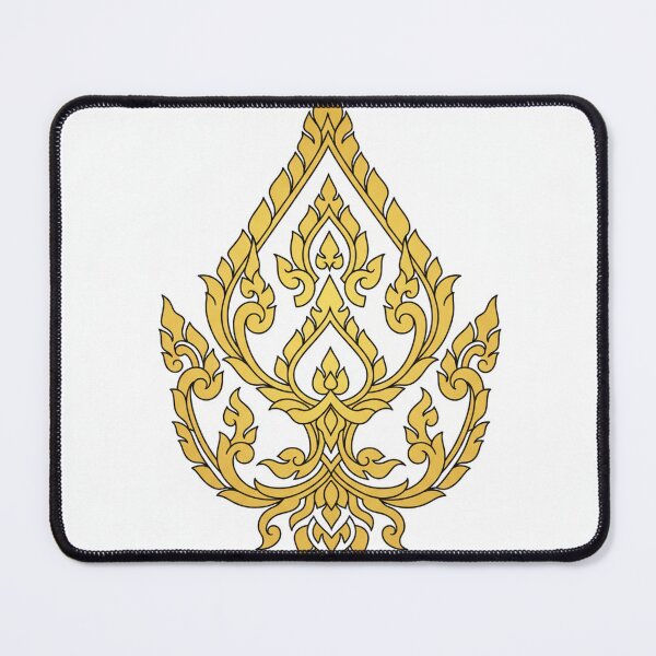 Item preview, Intricate Golden Thai Traditional Ornamental Motif on White Background designed and sold by MyEz Style.