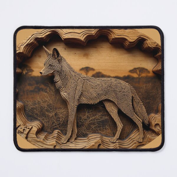 Item preview, Coyote Relief Carving — Wild Energy Ancestral Art Print designed and sold by SavannaStrikes.