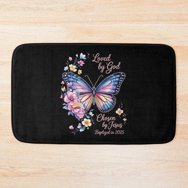 Item preview, Loved By God Chosen By Jesus Baptized 2025 Butterfly Floral  designed and sold by VerseFarm.