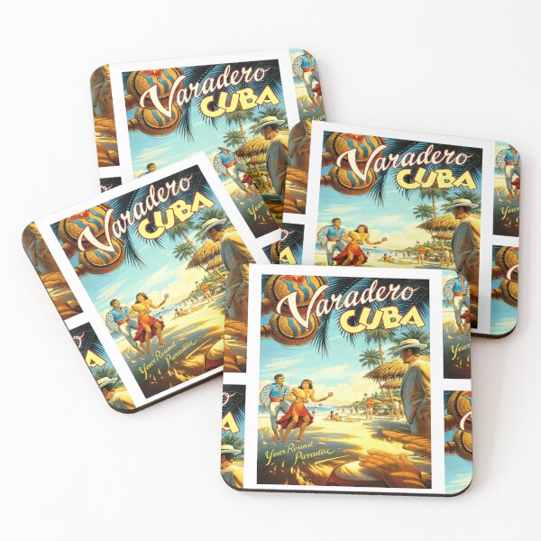 Item preview, Vintage Varadero Cuba Travel Poster | Mid-Century Art | Tropical Beach Scene | Retro Dance & Music | Bright Colors designed and sold by artofuniverse.