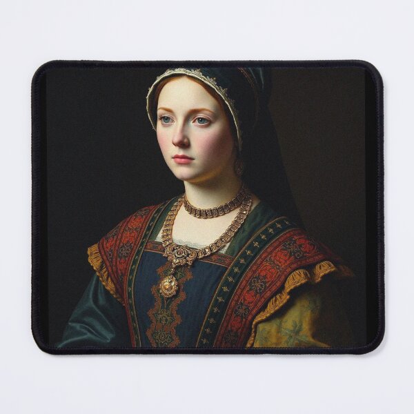 Item preview, Tudor Era Courtier woman in a beautiful period dress portrait art designed and sold by Vintage Designs +.