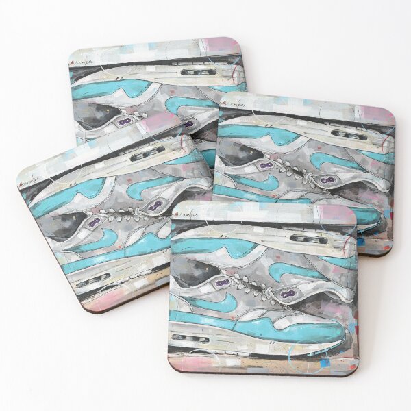 Item preview, Aqua Purple sneaker shoebox art designed and sold by GalleryKauffeld.