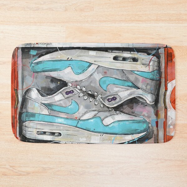 Item preview, Aqua Purple sneaker shoebox art designed and sold by GalleryKauffeld.