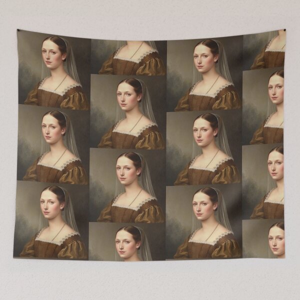 Item preview, Tudor Era Courtier woman in a beautiful period dress portrait art designed and sold by Vintage Designs +.