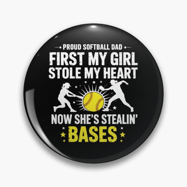 Item preview, Softball Dad Girl Stole My Heart Stealing Bases Fathers Day designed and sold by DianaStantzo.