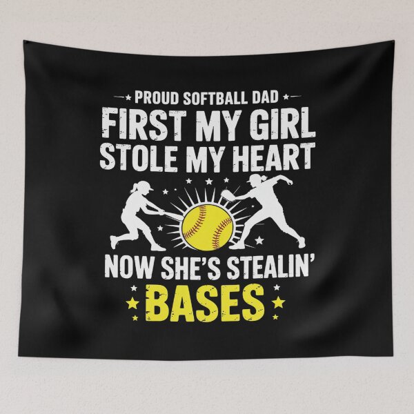 Item preview, Softball Dad Girl Stole My Heart Stealing Bases Fathers Day designed and sold by DianaStantzo.