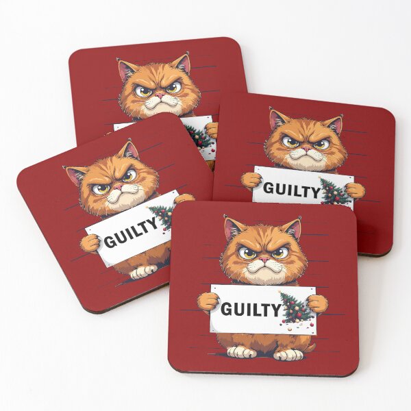 Item preview, GUILTY! Funny Cat Mugshot Christmas T-Shirt | Broken Ornament Gift designed and sold by SylwiaPrint.