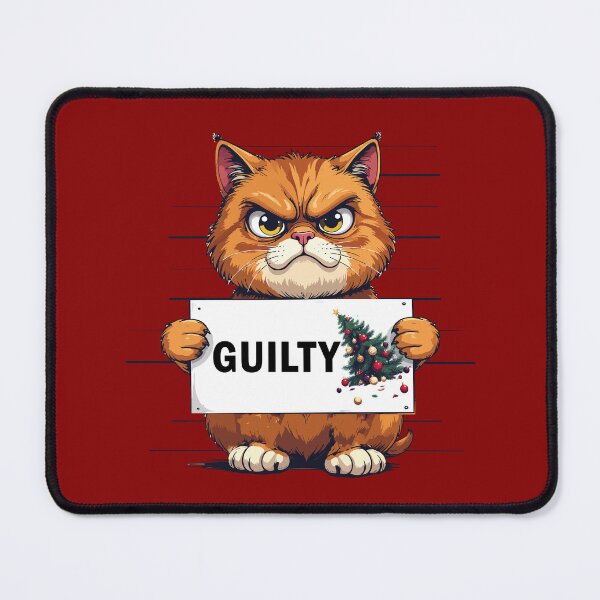 Item preview, GUILTY! Funny Cat Mugshot Christmas T-Shirt | Broken Ornament Gift designed and sold by SylwiaPrint.