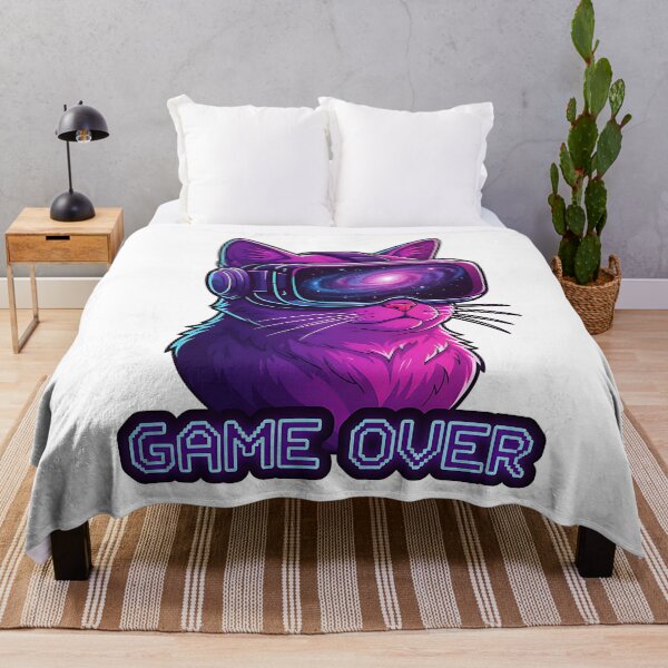 Item preview, Neon Cyberpunk Cat with VR Galaxy Headset designed and sold by Silent Watch Threads..